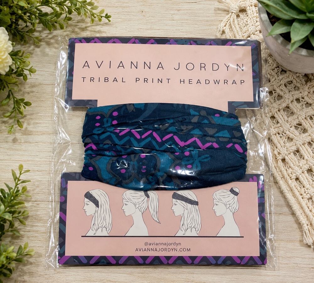 Avianna Jordyn Tribal Print Headwrap Headband | Stretch Elastic | Versatile NIP